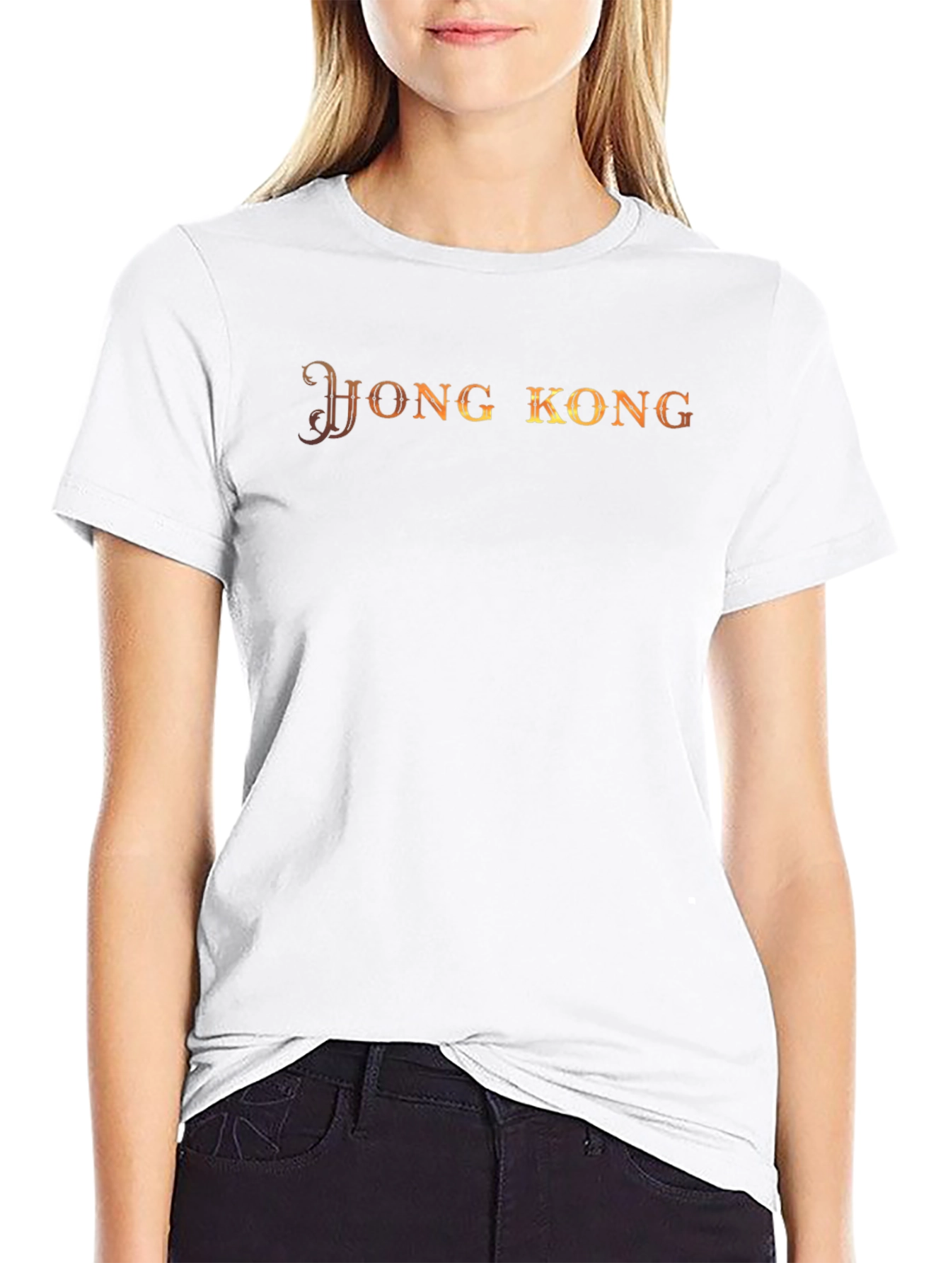 Hong Kong Graphic Tee - Black Crew Neck