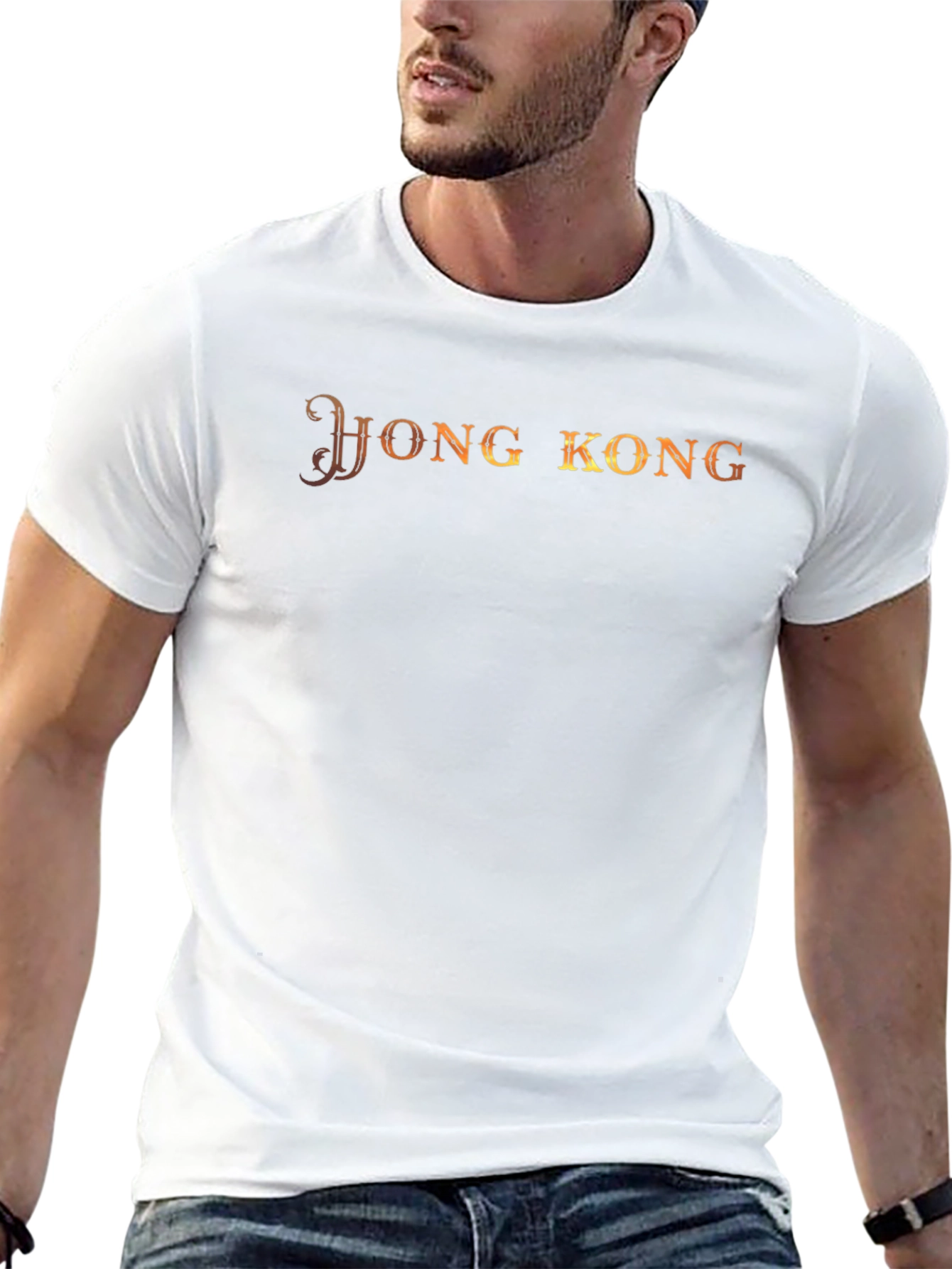 Hong Kong Graphic Tee - Black Crew Neck