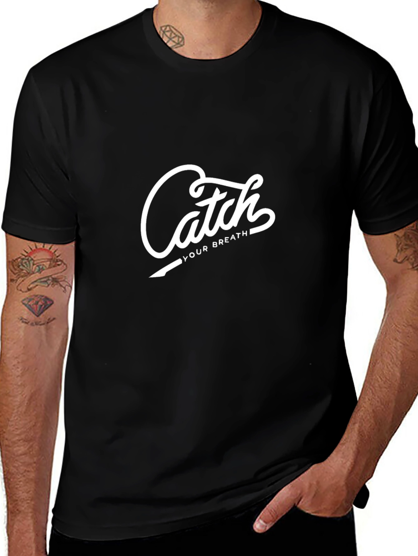 Catch Your Breath Graphic Tee - Black