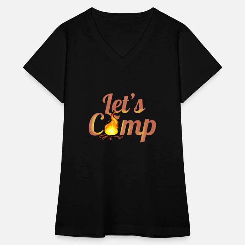 Logo Let's Camp On Camp Fire On Camping