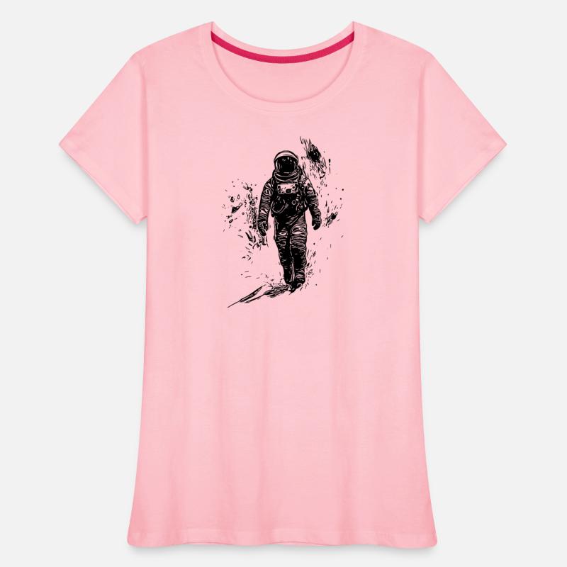 Lonely Astronaut Walk In Moondust Desert