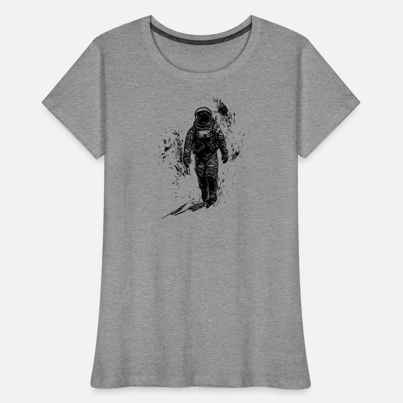 Lonely Astronaut Walk In Moondust Desert