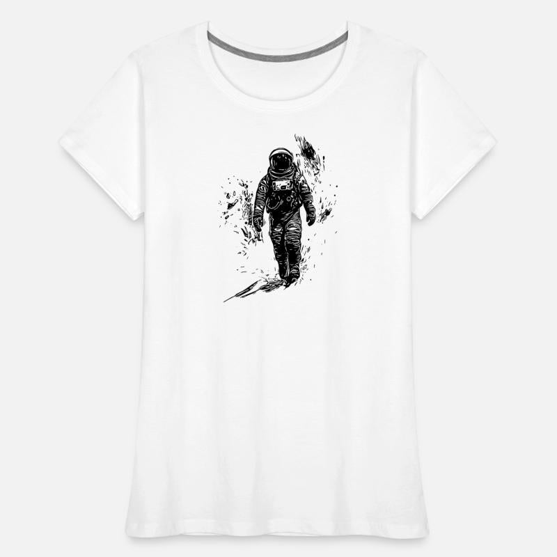 Lonely Astronaut Walk In Moondust Desert