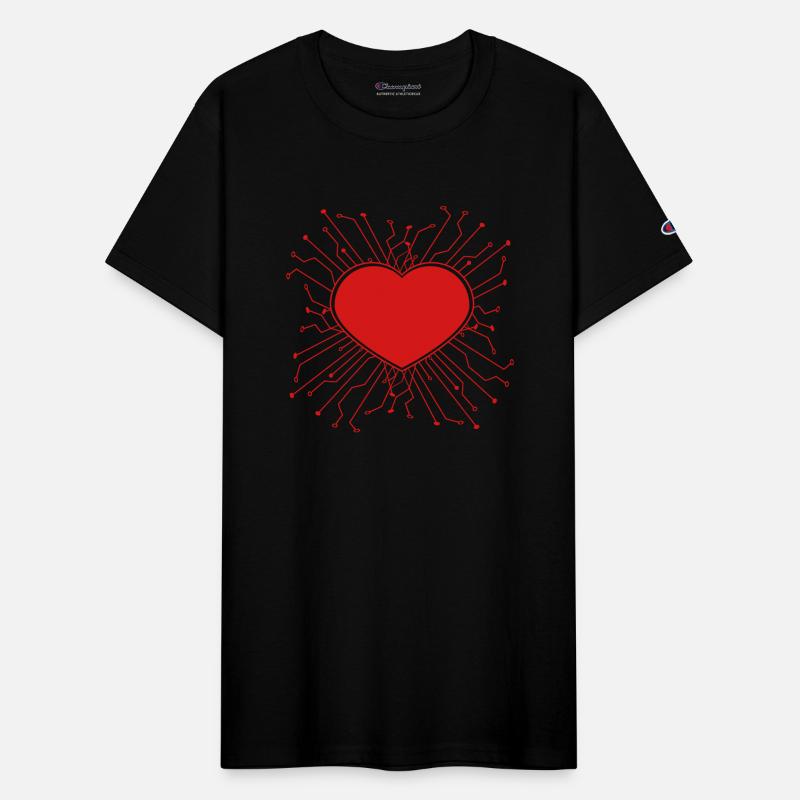 love heart circuit wire data microchip circuit ene