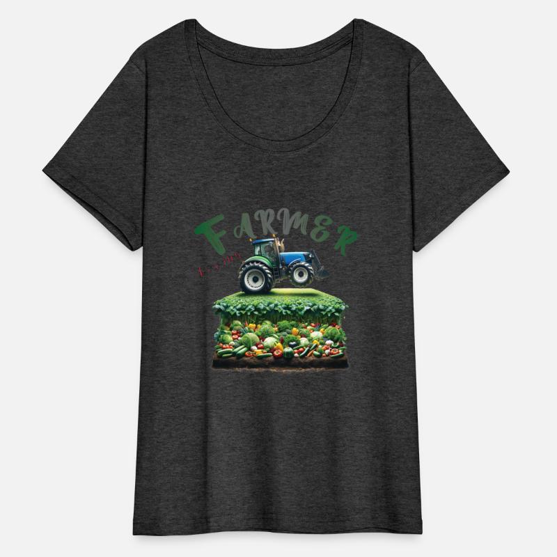 Loving farmer drives tractor with passion