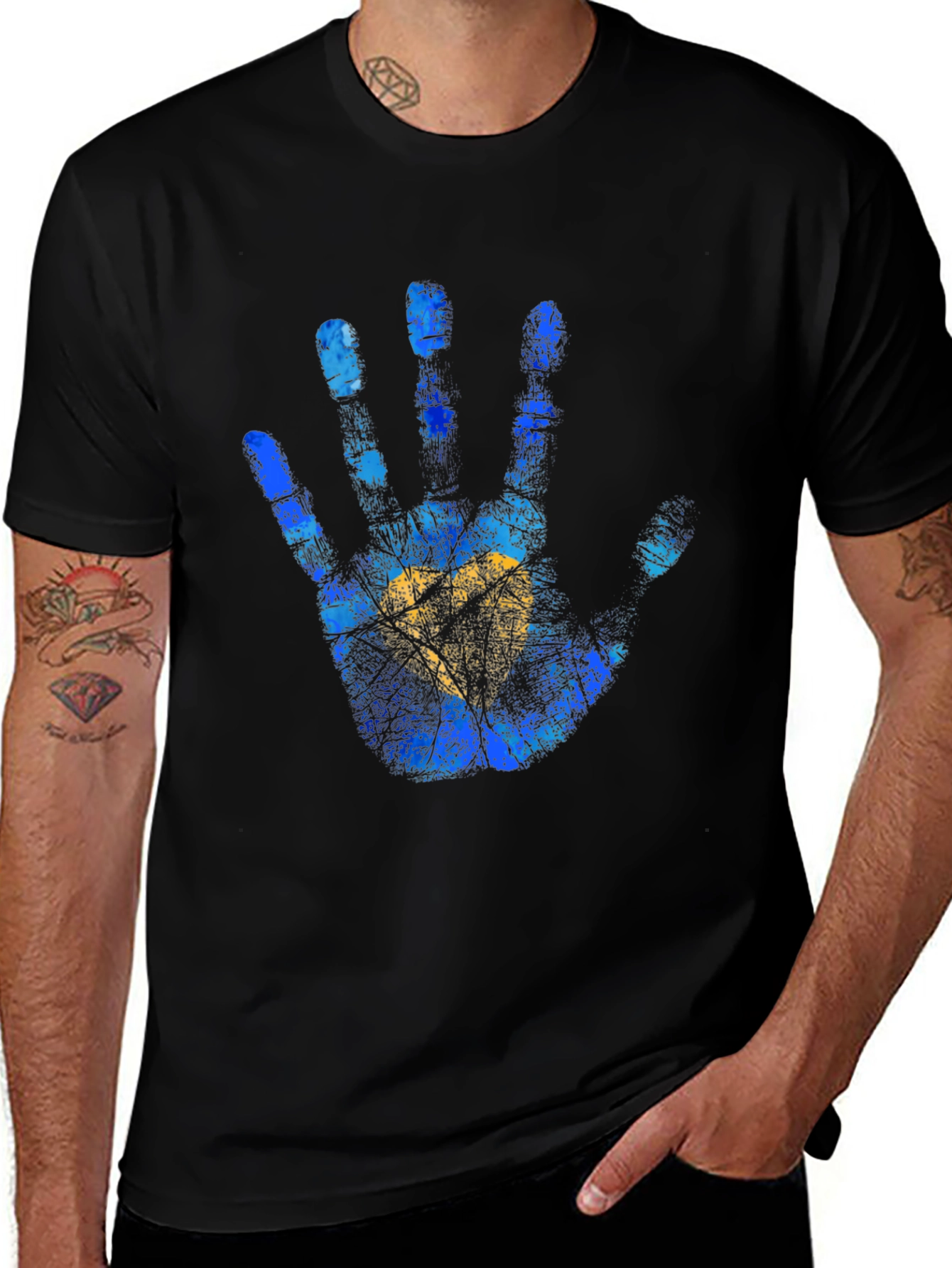 Abstract Handprint Graphic Tee