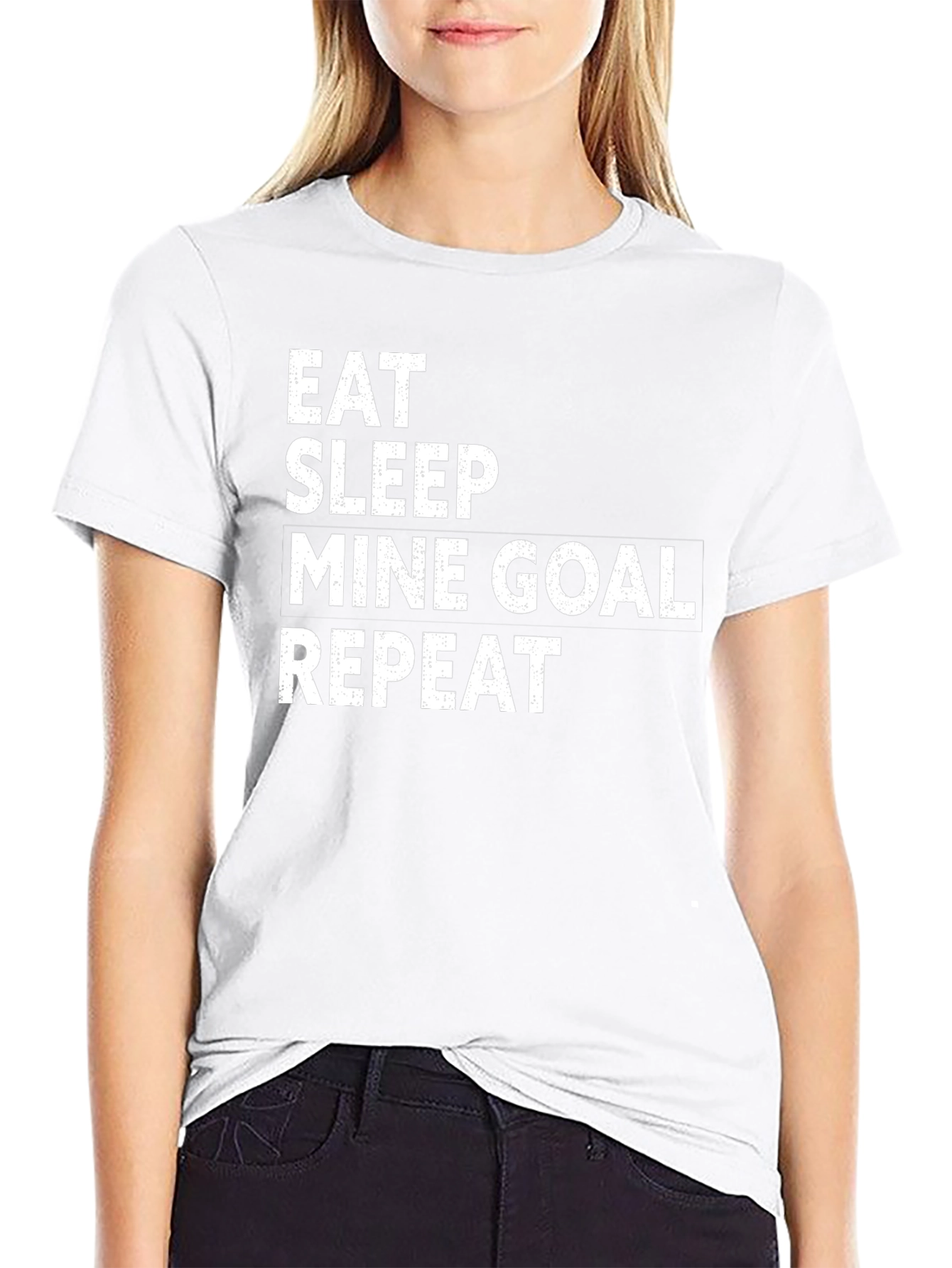 Eat Sleep Mine Goal Repeat Black T-Shirt