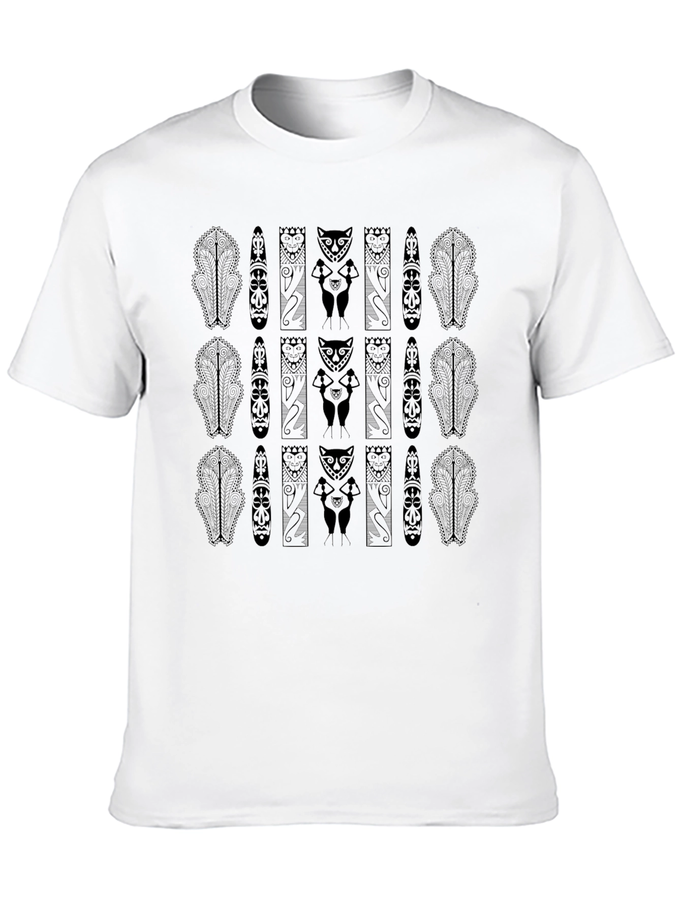 Tribal Print Black T-Shirt