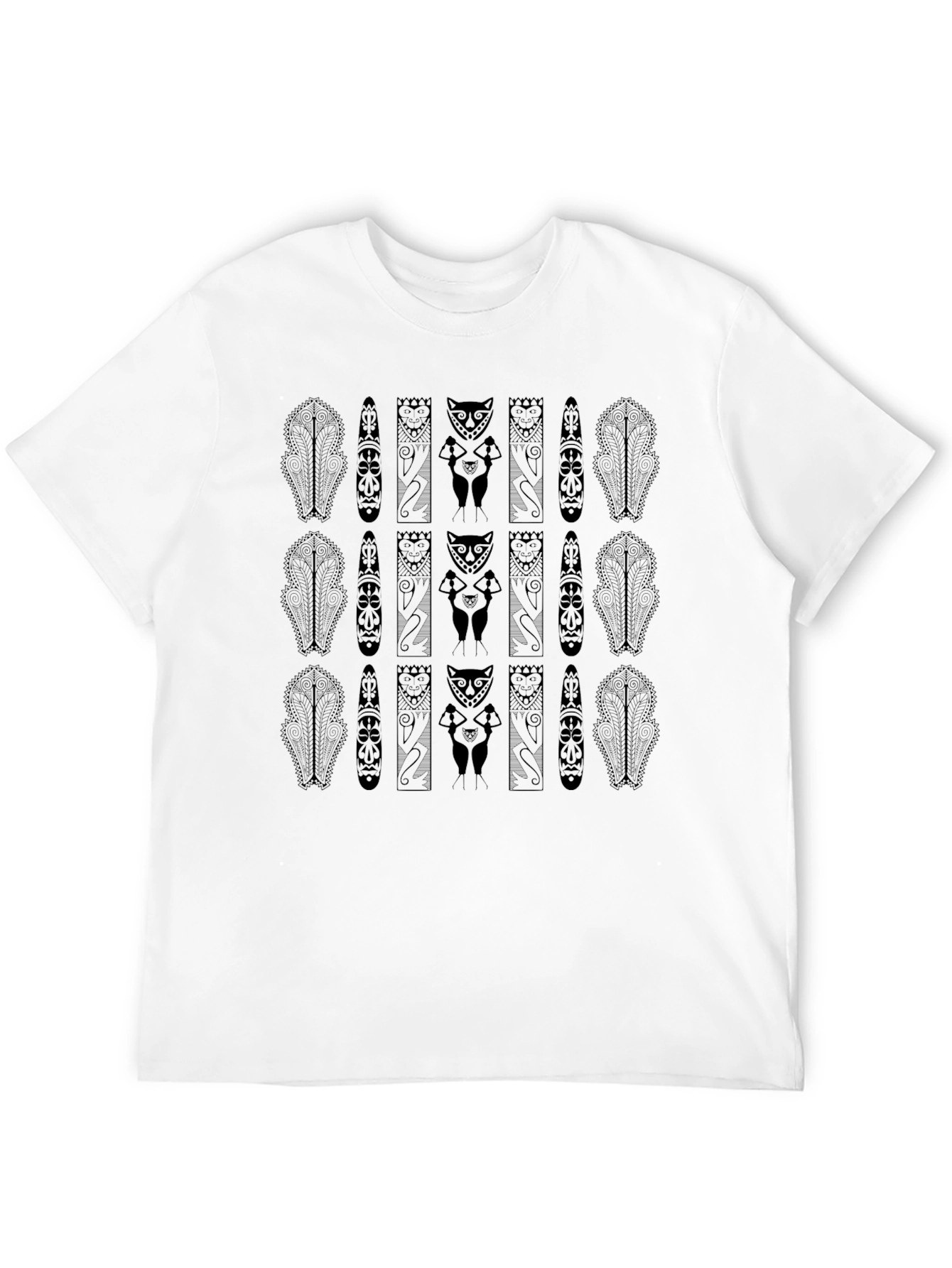 Tribal Print Black T-Shirt