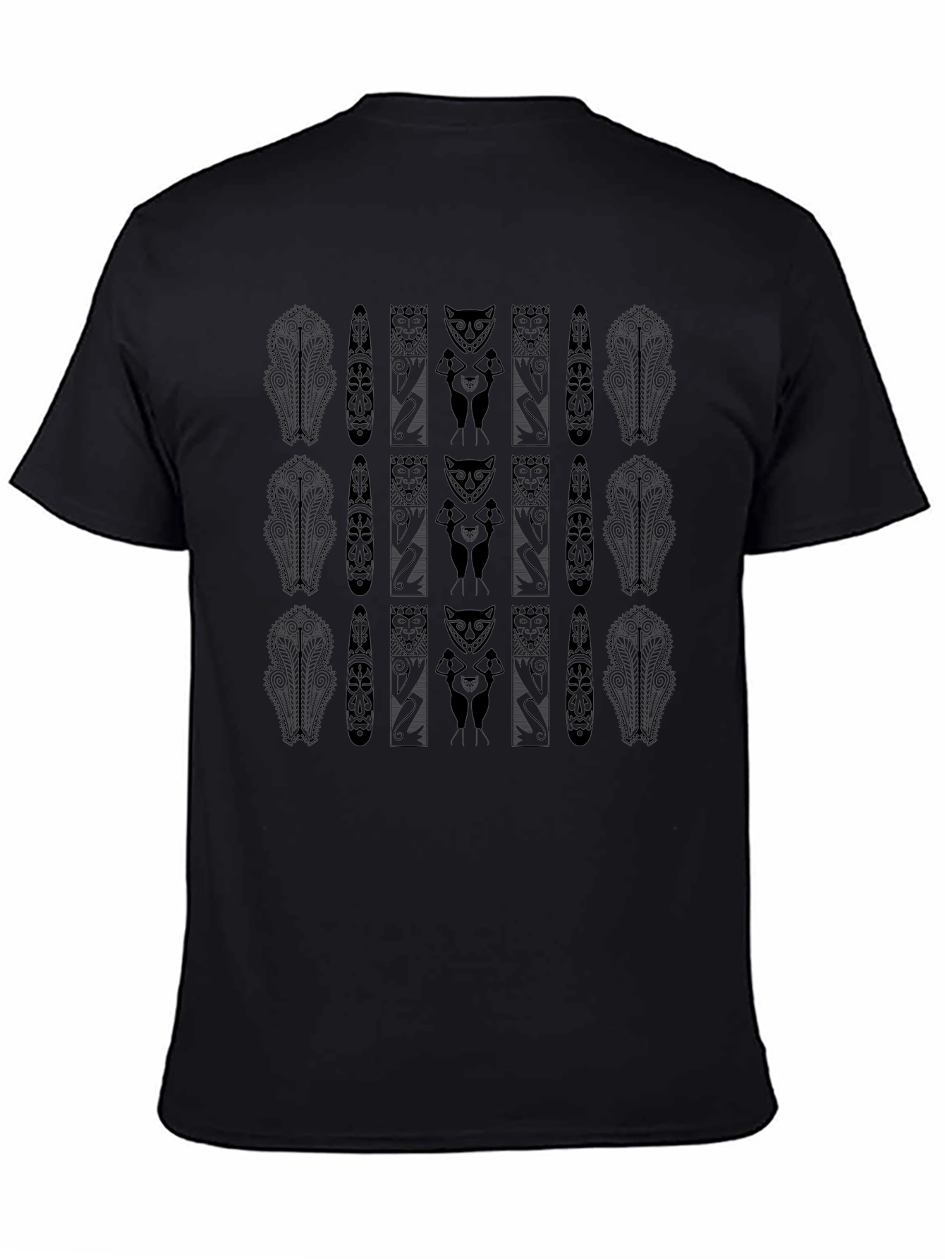 Tribal Print Black T-Shirt