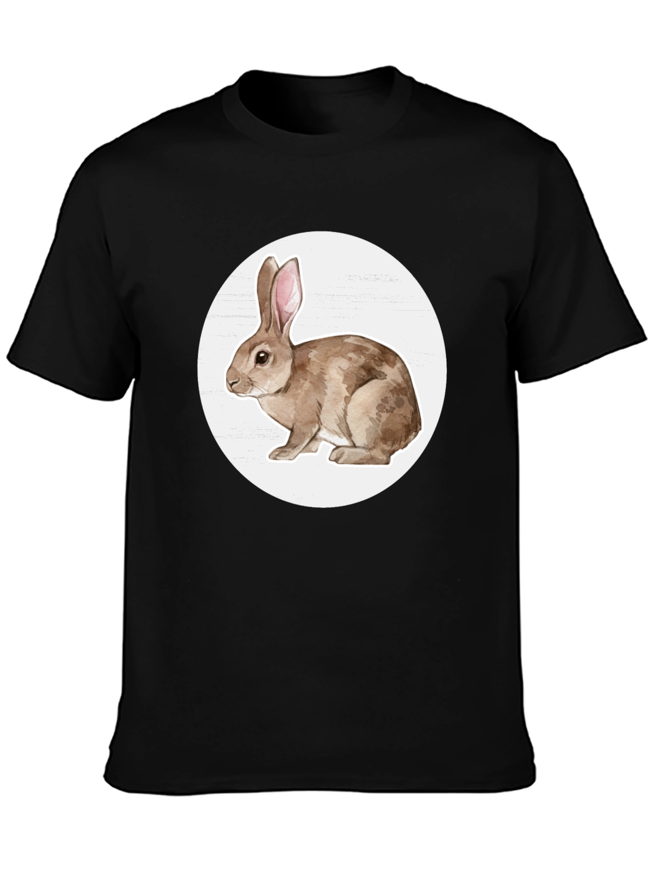 Rabbit Graphic Tee - Black Cotton Blend