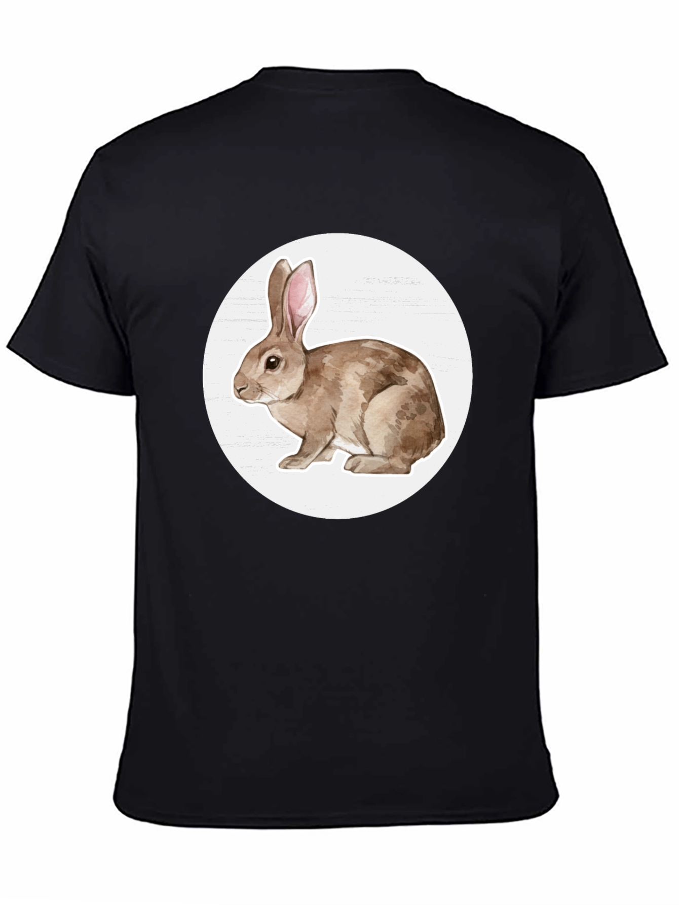 Rabbit Graphic Tee - Black Cotton Blend