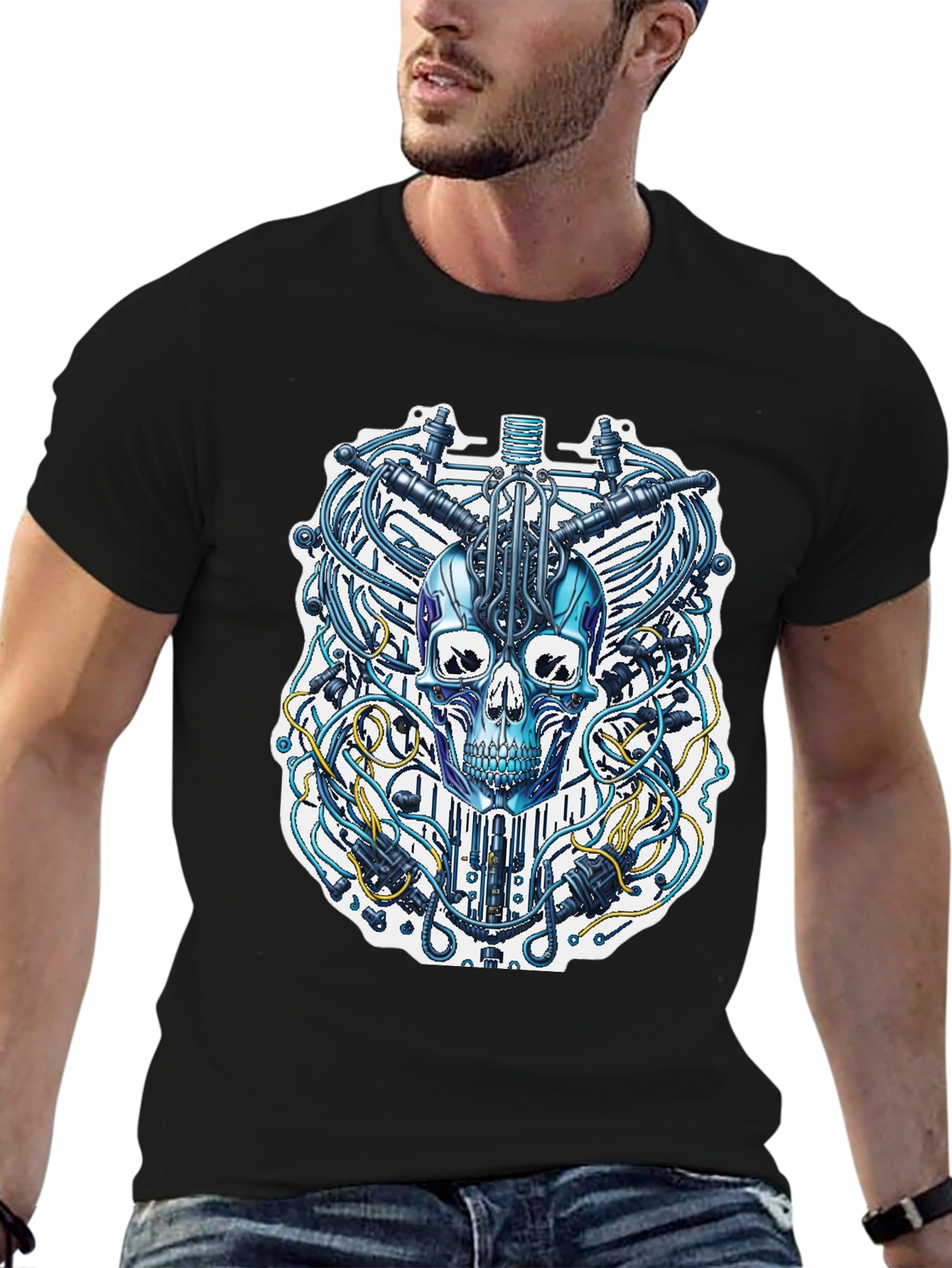 Cyberpunk Skull T-Shirt - Unique Design