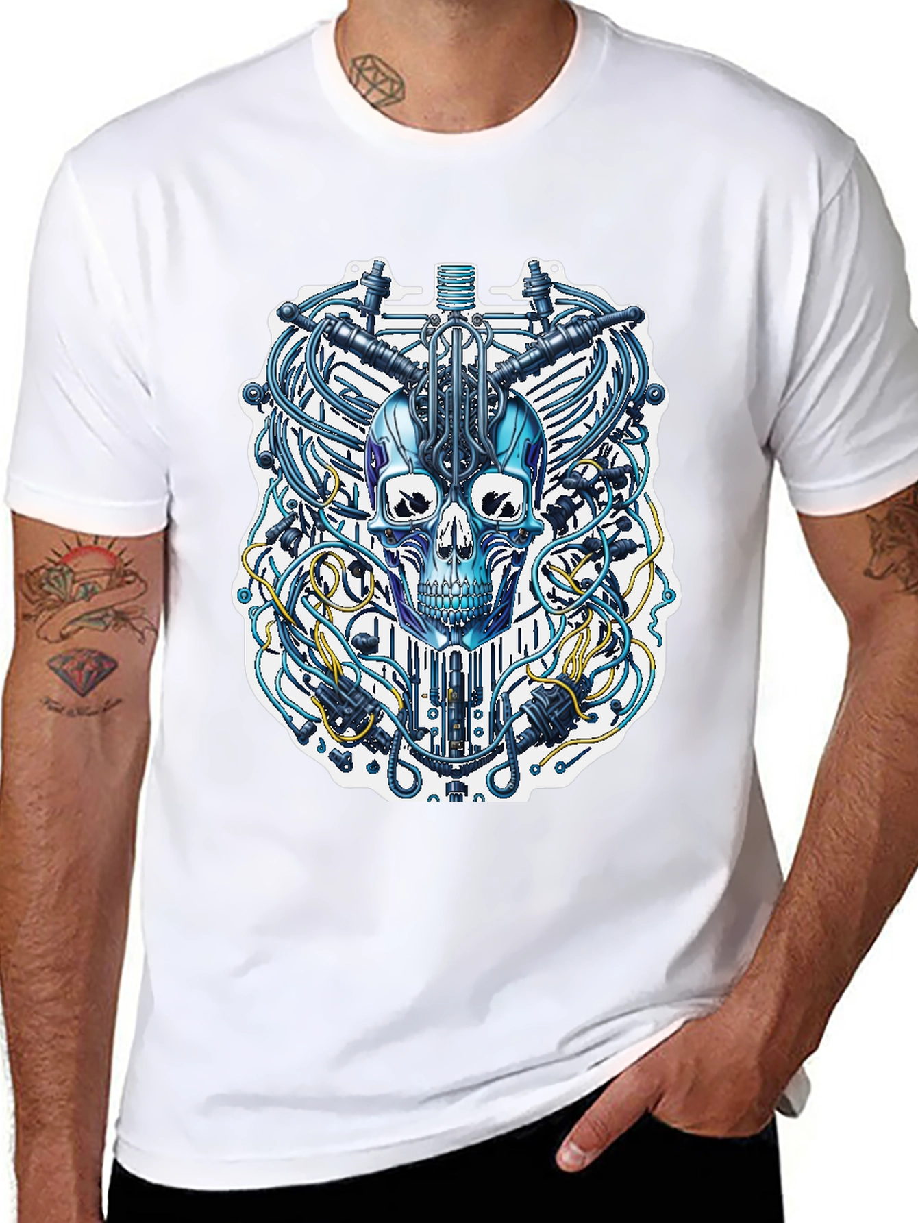 Cyberpunk Skull T-Shirt - Unique Design