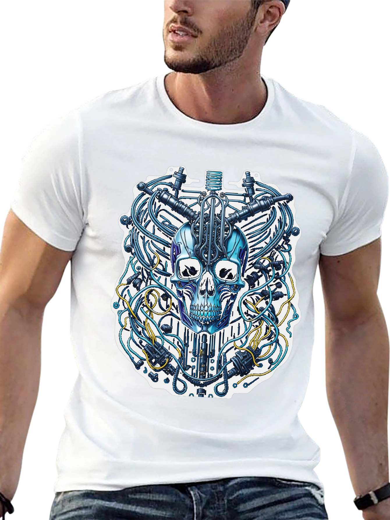 Cyberpunk Skull T-Shirt - Unique Design