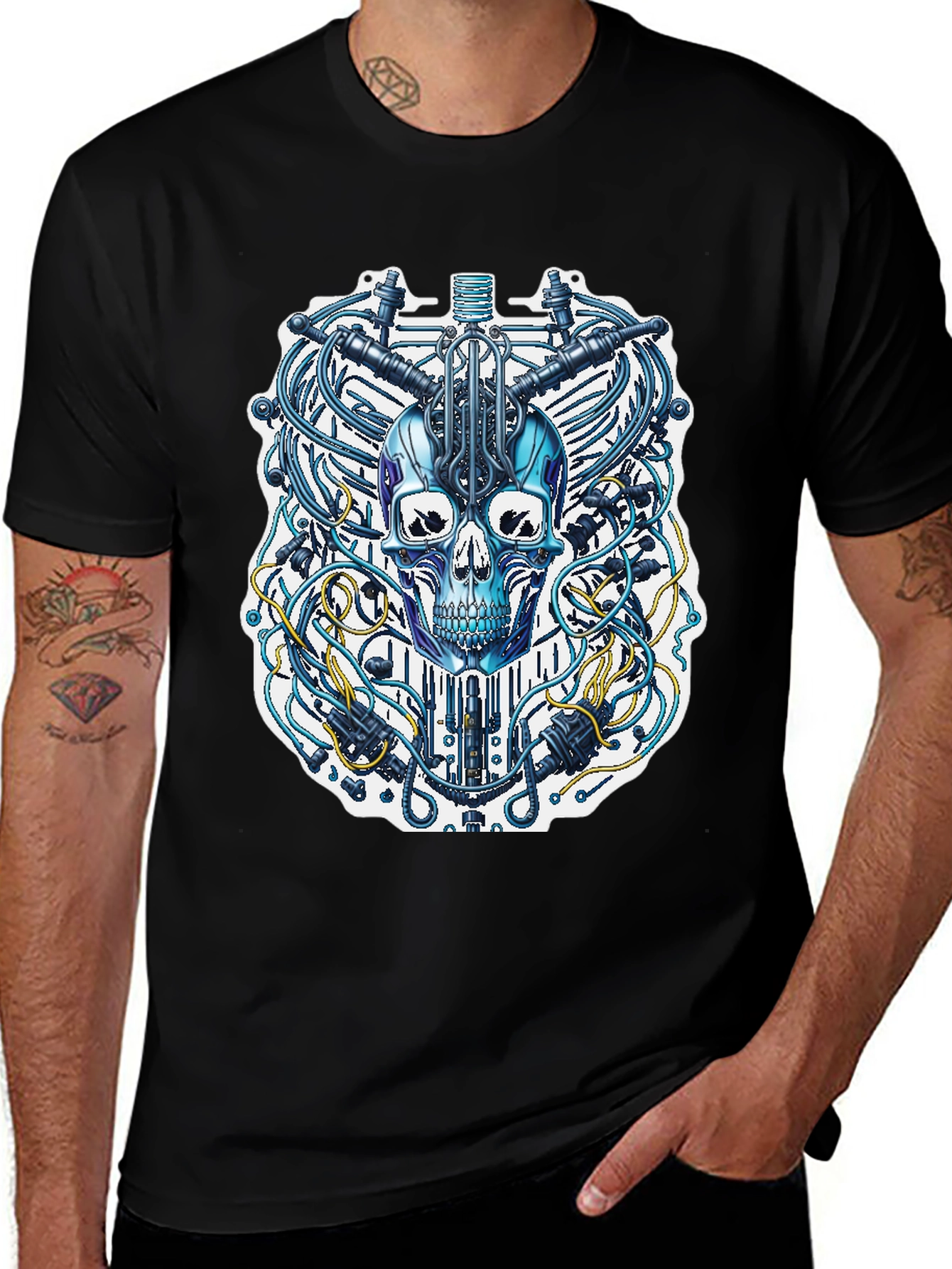 Cyberpunk Skull T-Shirt - Unique Design