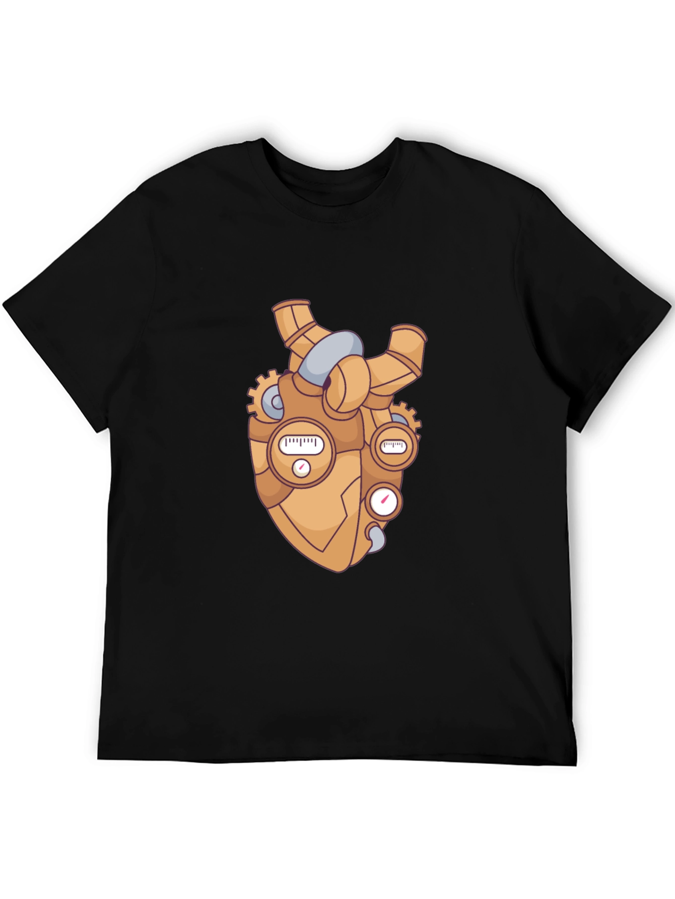 Steampunk Heart Graphic Black T-Shirt