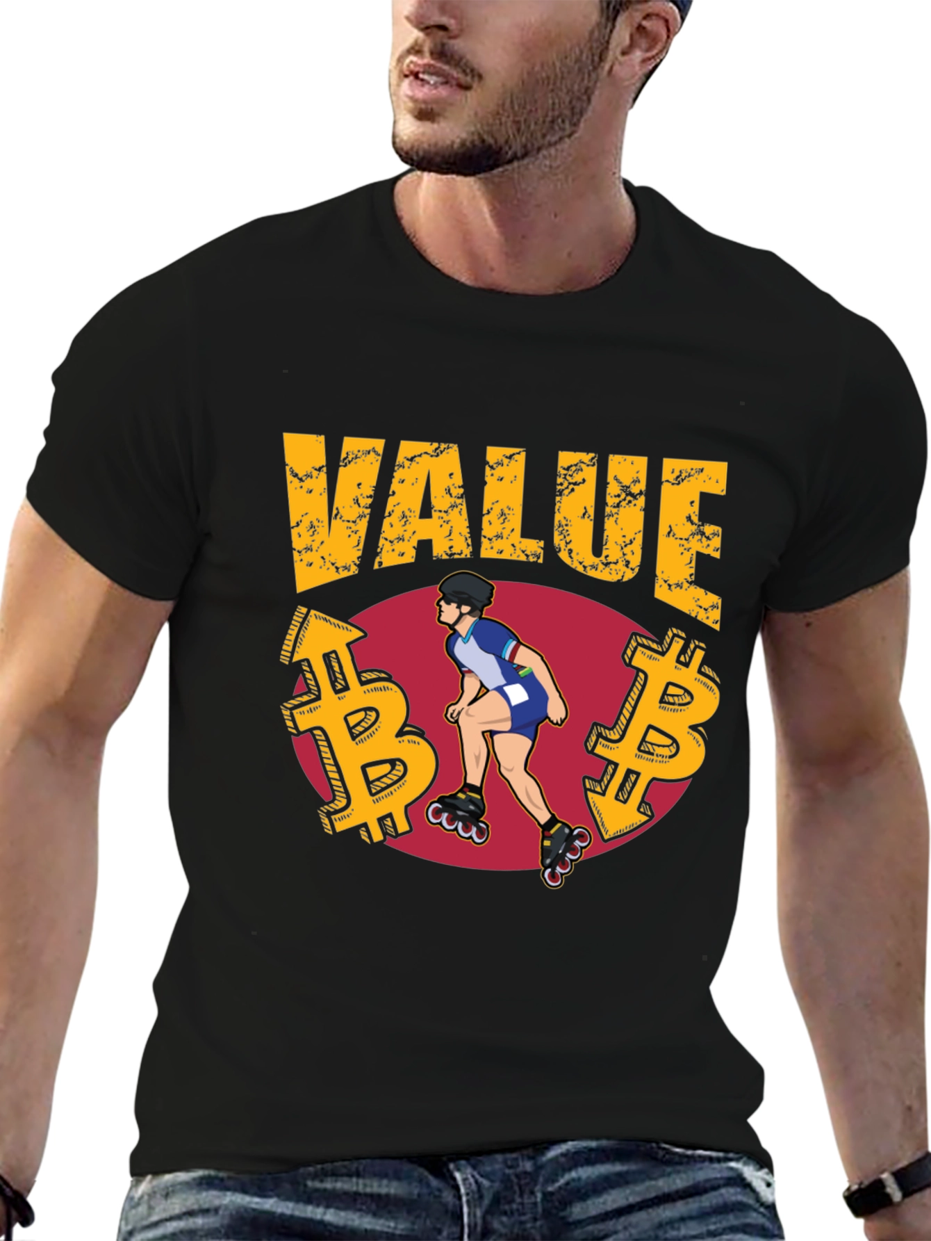 Value Bitcoin Roller Skater T-Shirt