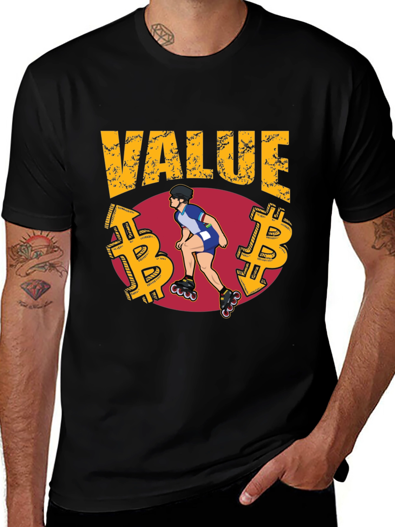 Value Bitcoin Roller Skater T-Shirt