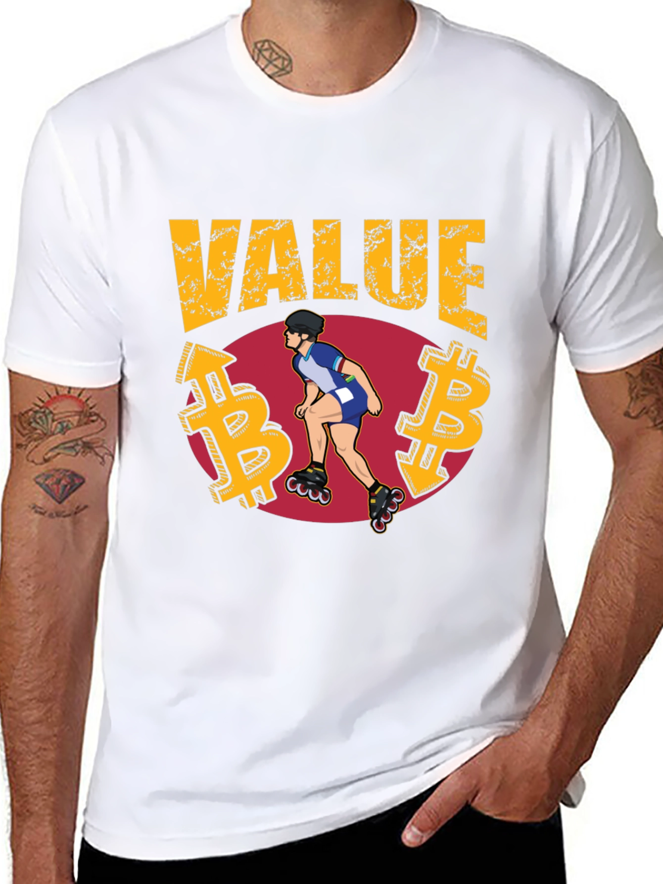 Value Bitcoin Roller Skater T-Shirt