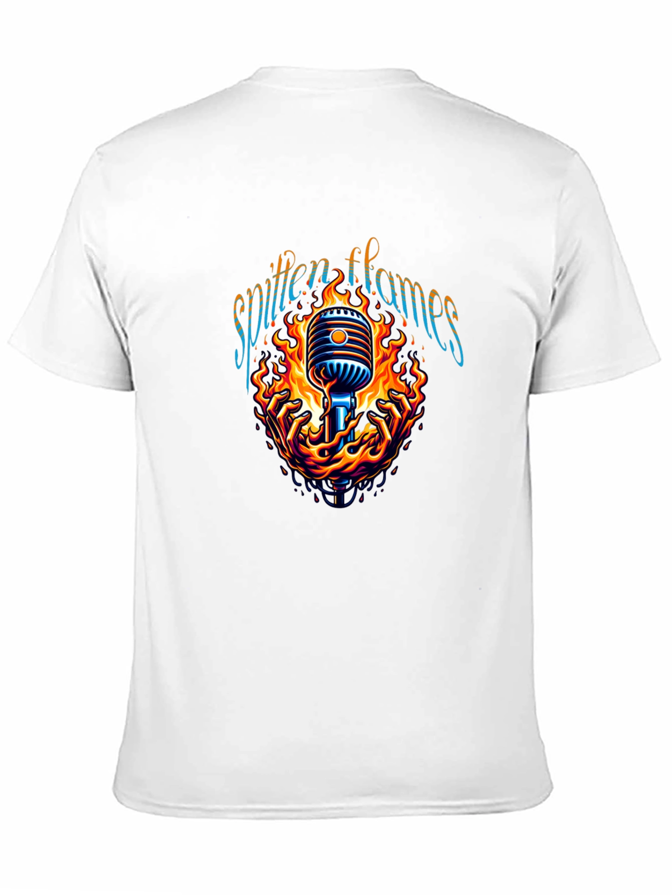 Spitten Flames Microphone Graphic Tee - Black
