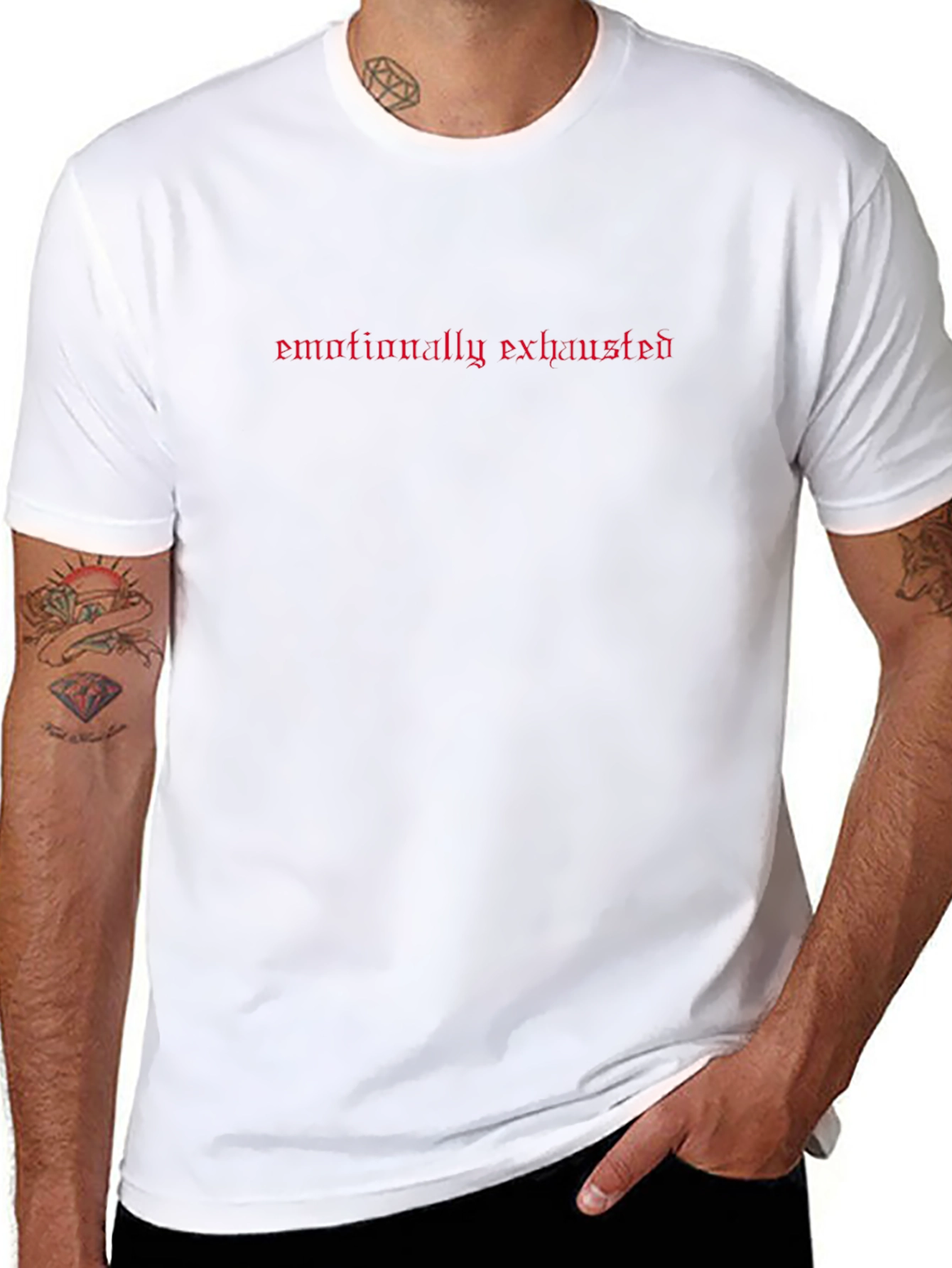 Emotionally Exhausted Graphic Tee - Black Casual Shirt