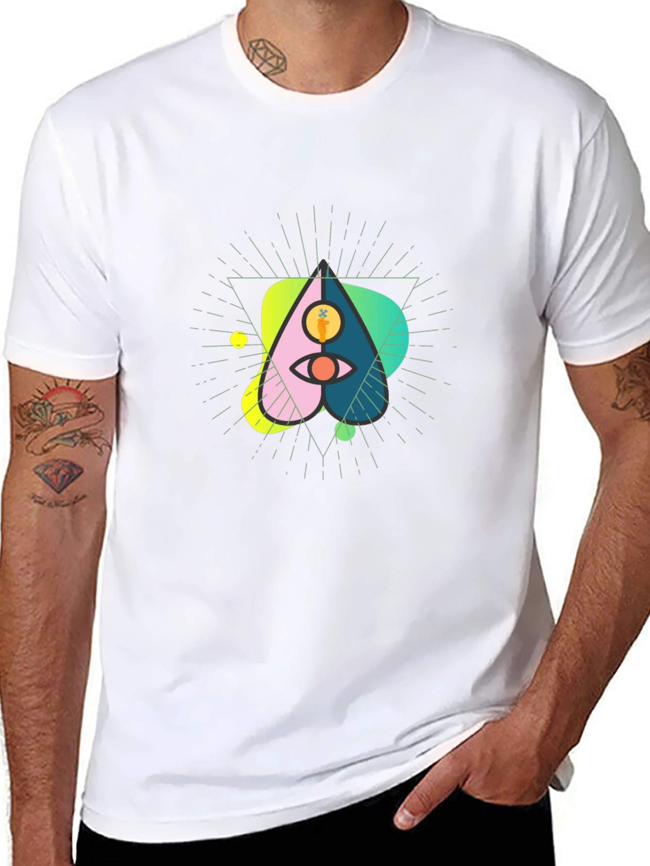 Abstract Graphic Tee - Eye and Carrot Design