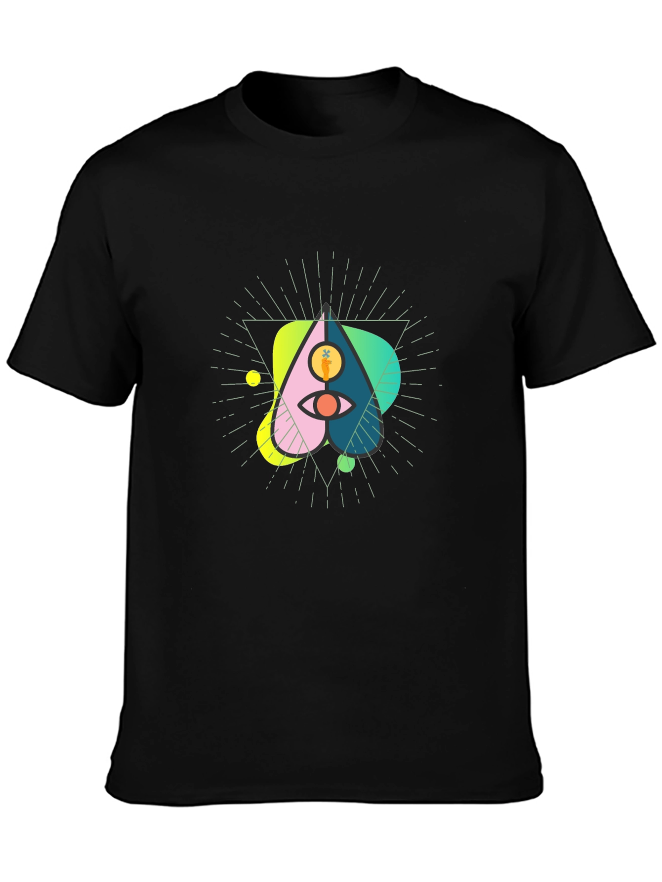Abstract Graphic Tee - Eye and Carrot Design