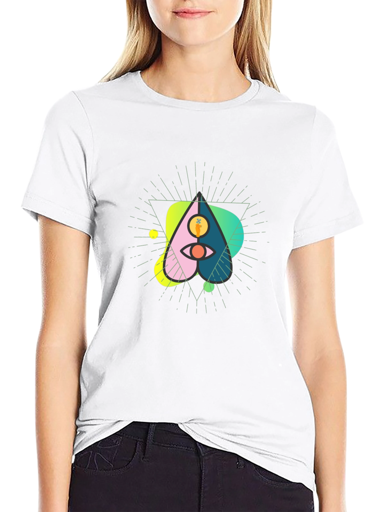 Abstract Graphic Tee - Eye and Carrot Design