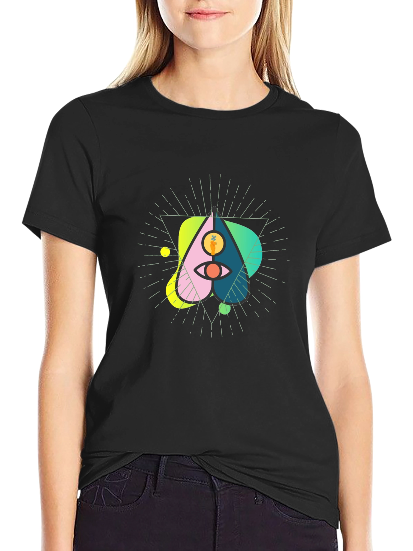 Abstract Graphic Tee - Eye and Carrot Design