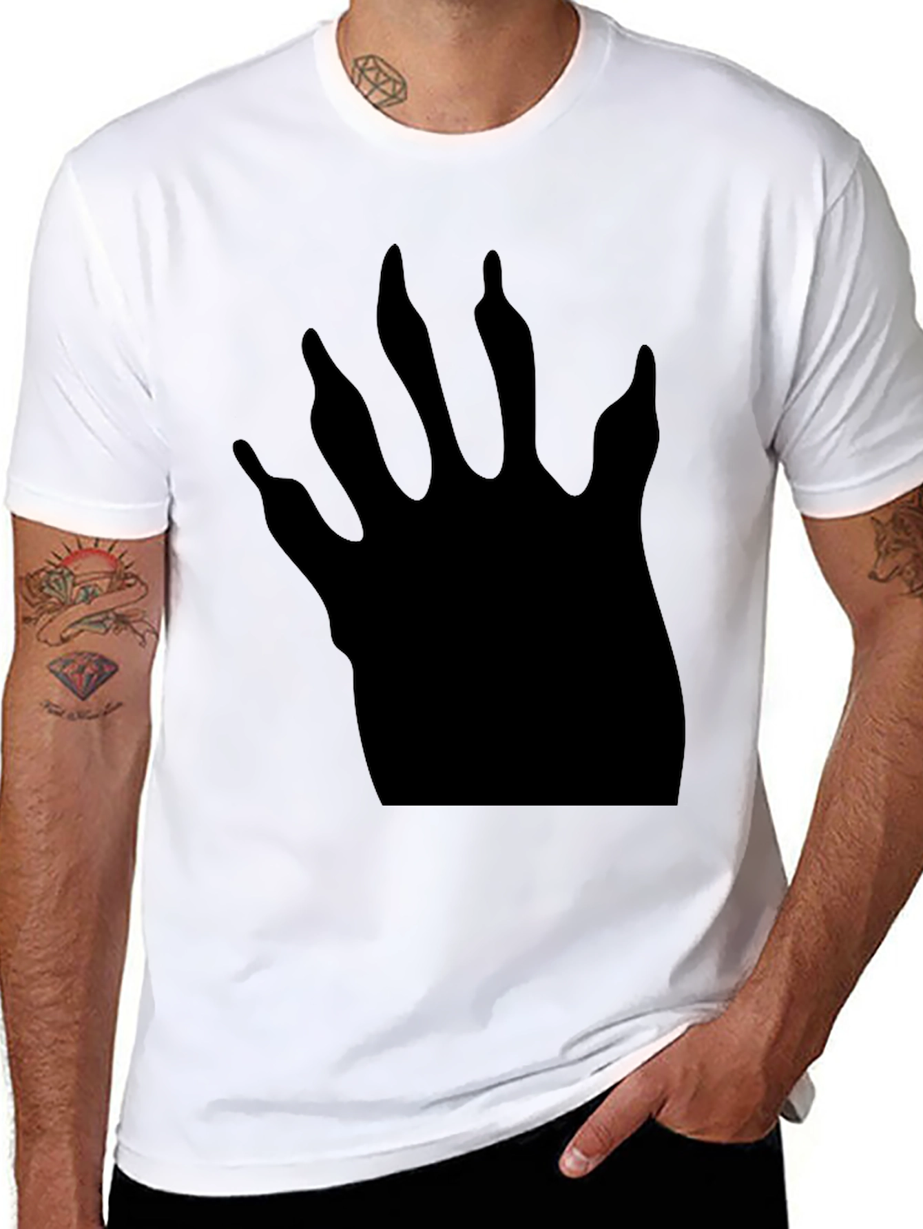 Cool Black Claw Print Tee - Casual Comfort