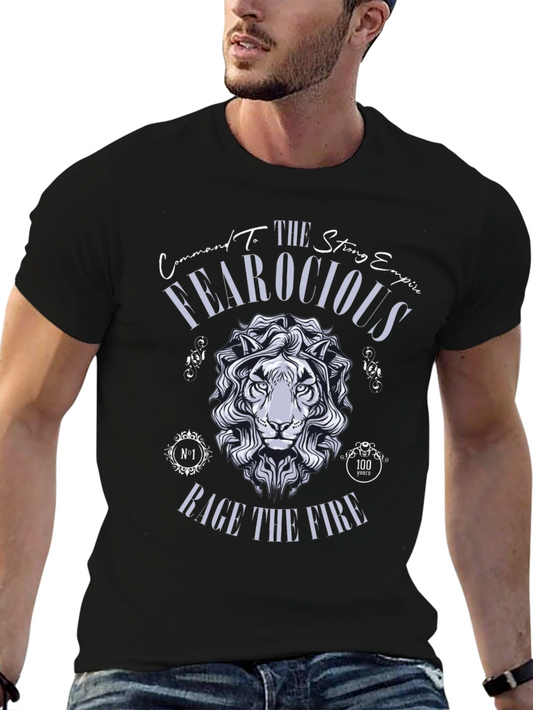 Fearocious Lion Graphic Print T-Shirt