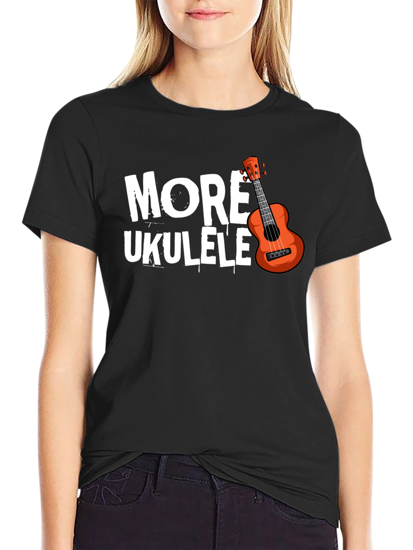 More Ukulele Black T-Shirt - Music Lovers Tee