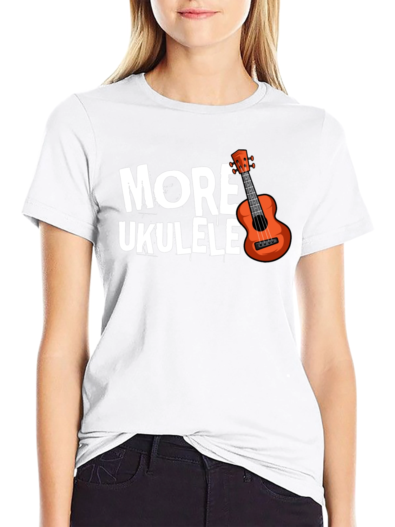 More Ukulele Black T-Shirt - Music Lovers Tee