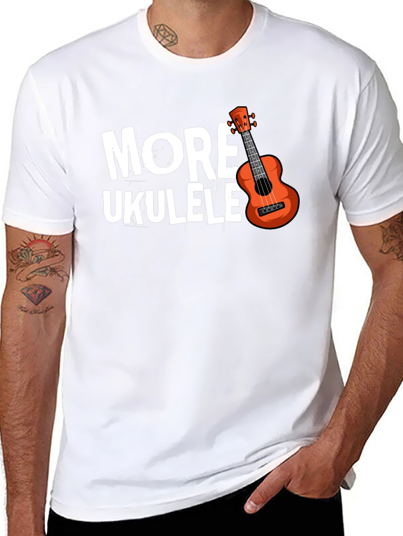 More Ukulele Black T-Shirt - Music Lovers Tee
