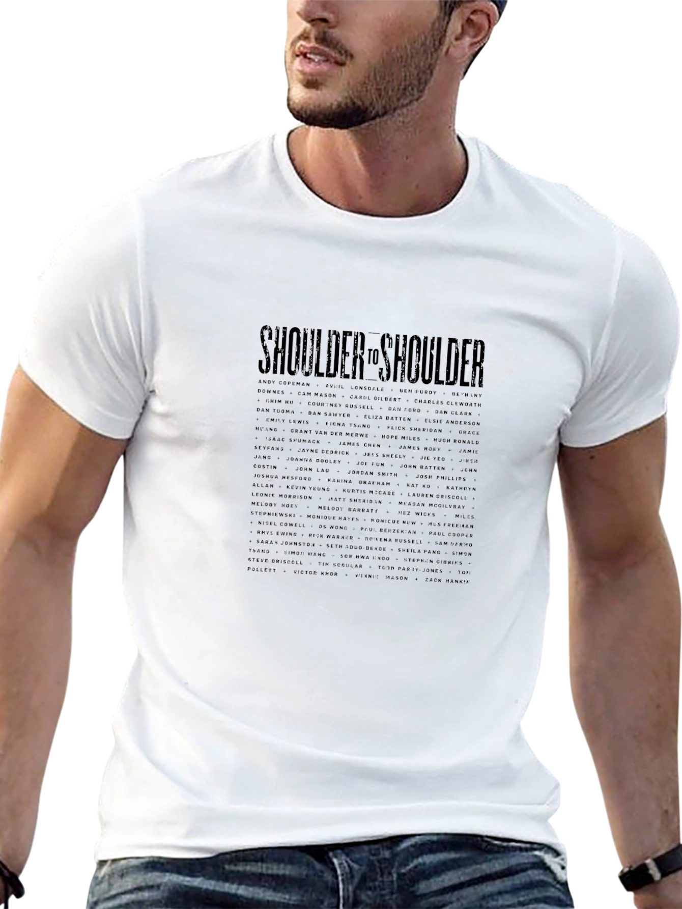 Shoulder to Shoulder Graphic Print Tee - Black