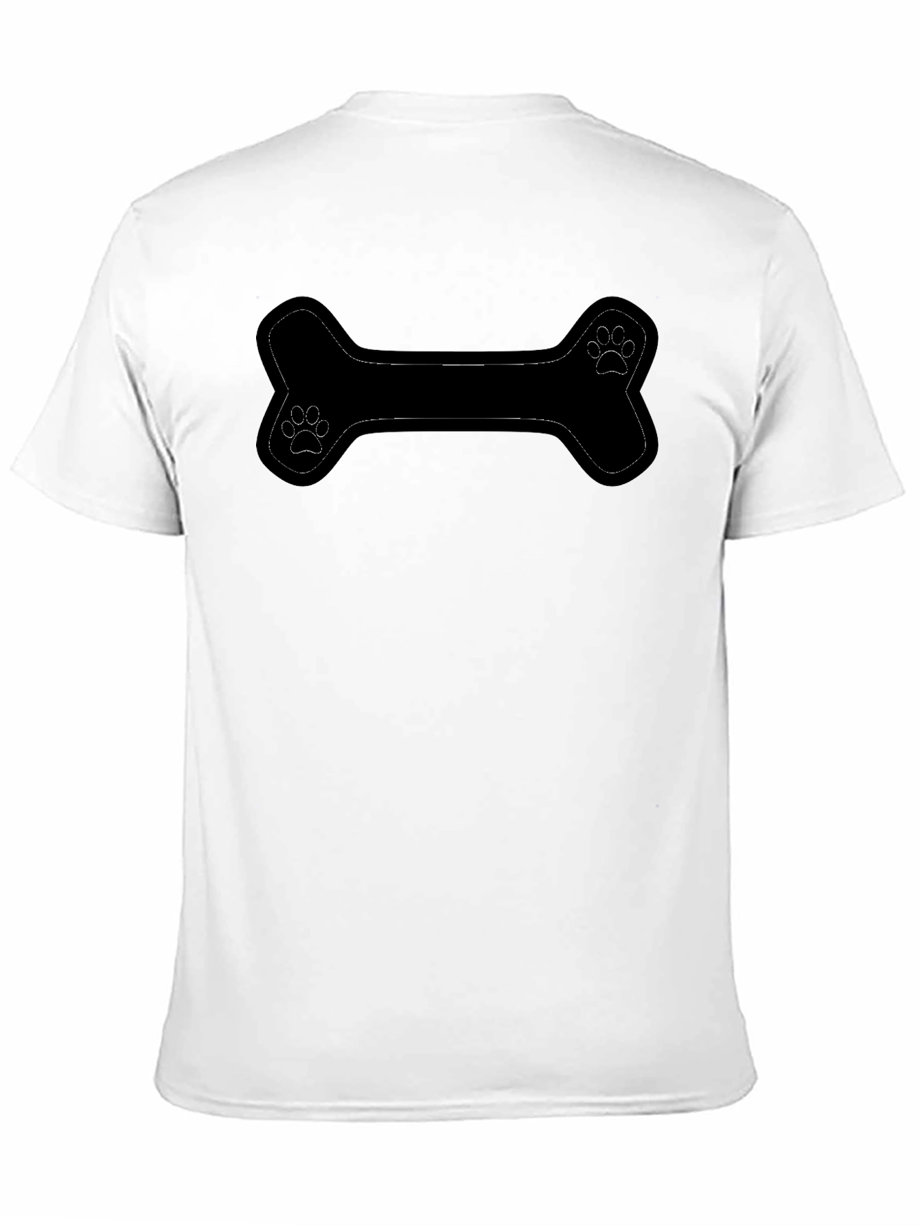 Dog Bone Paw Print Graphic Tee - Black