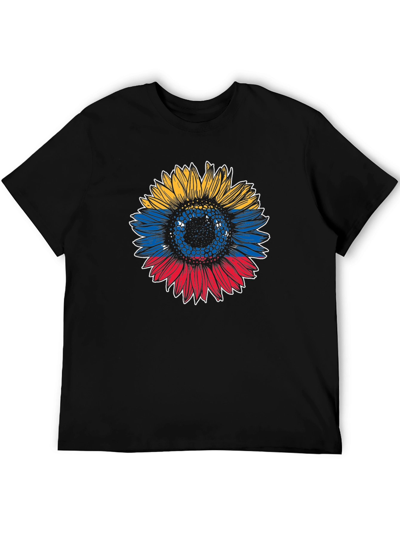 Colombian Flag Sunflower Graphic T-Shirt