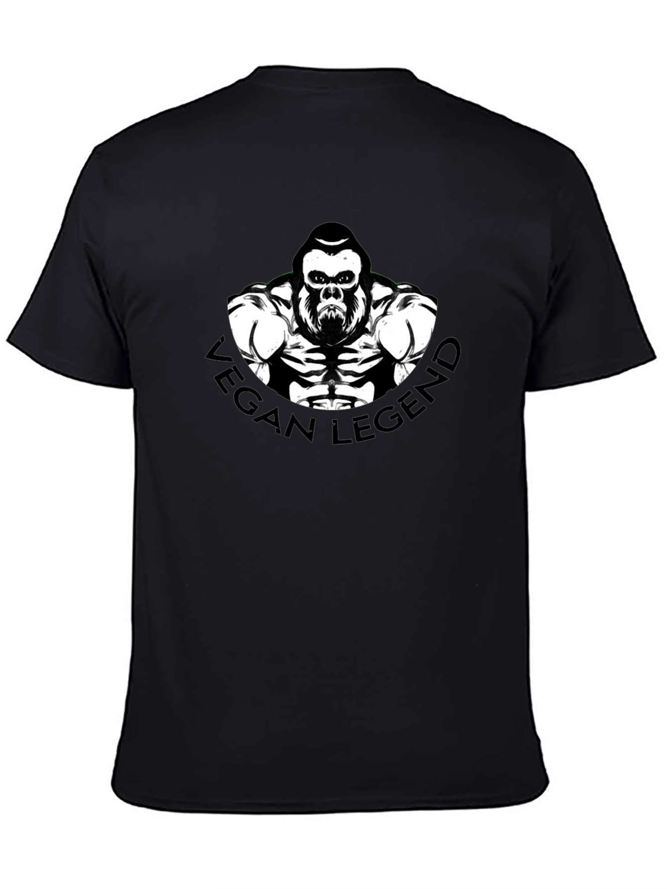 Vegan Legend Gorilla Graphic Tee - Black T-Shirt