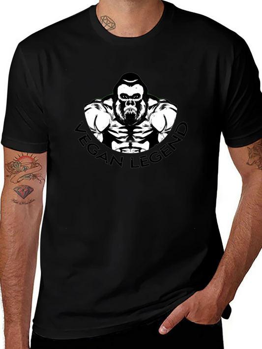 Vegan Legend Gorilla Graphic Tee - Black T-Shirt