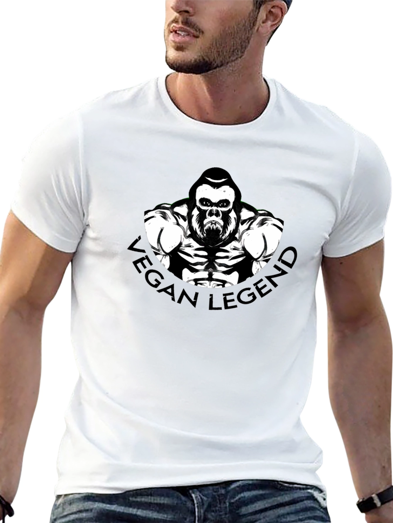 Vegan Legend Gorilla Graphic Tee - Black T-Shirt