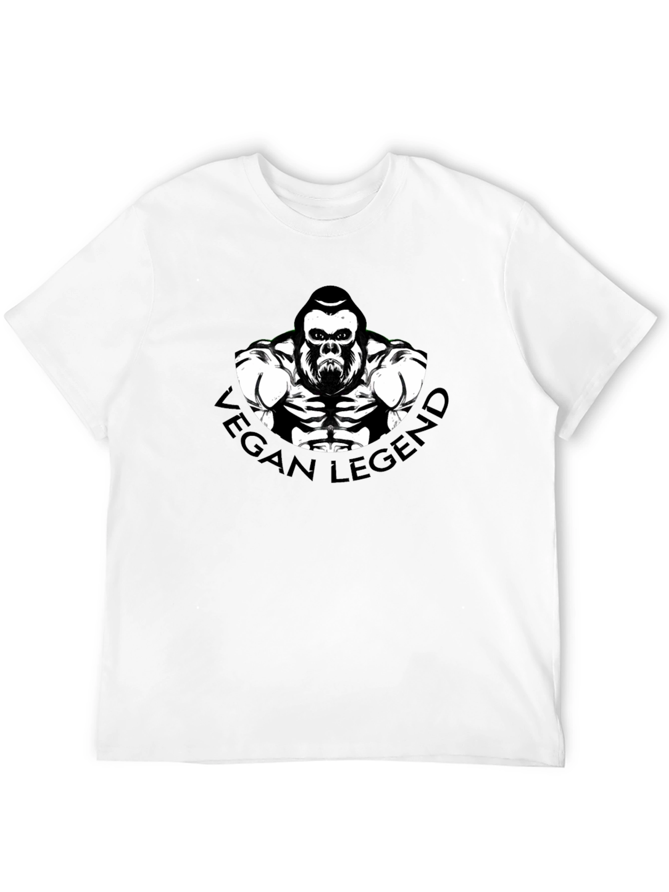 Vegan Legend Gorilla Graphic Tee - Black T-Shirt