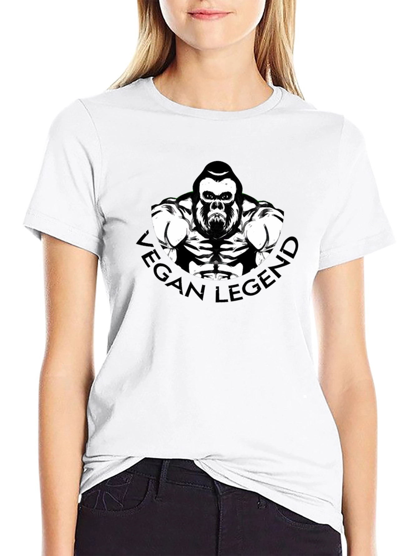 Vegan Legend Gorilla Graphic Tee - Black T-Shirt