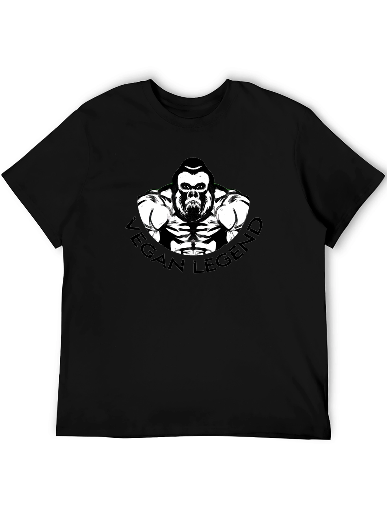 Vegan Legend Gorilla Graphic Tee - Black T-Shirt