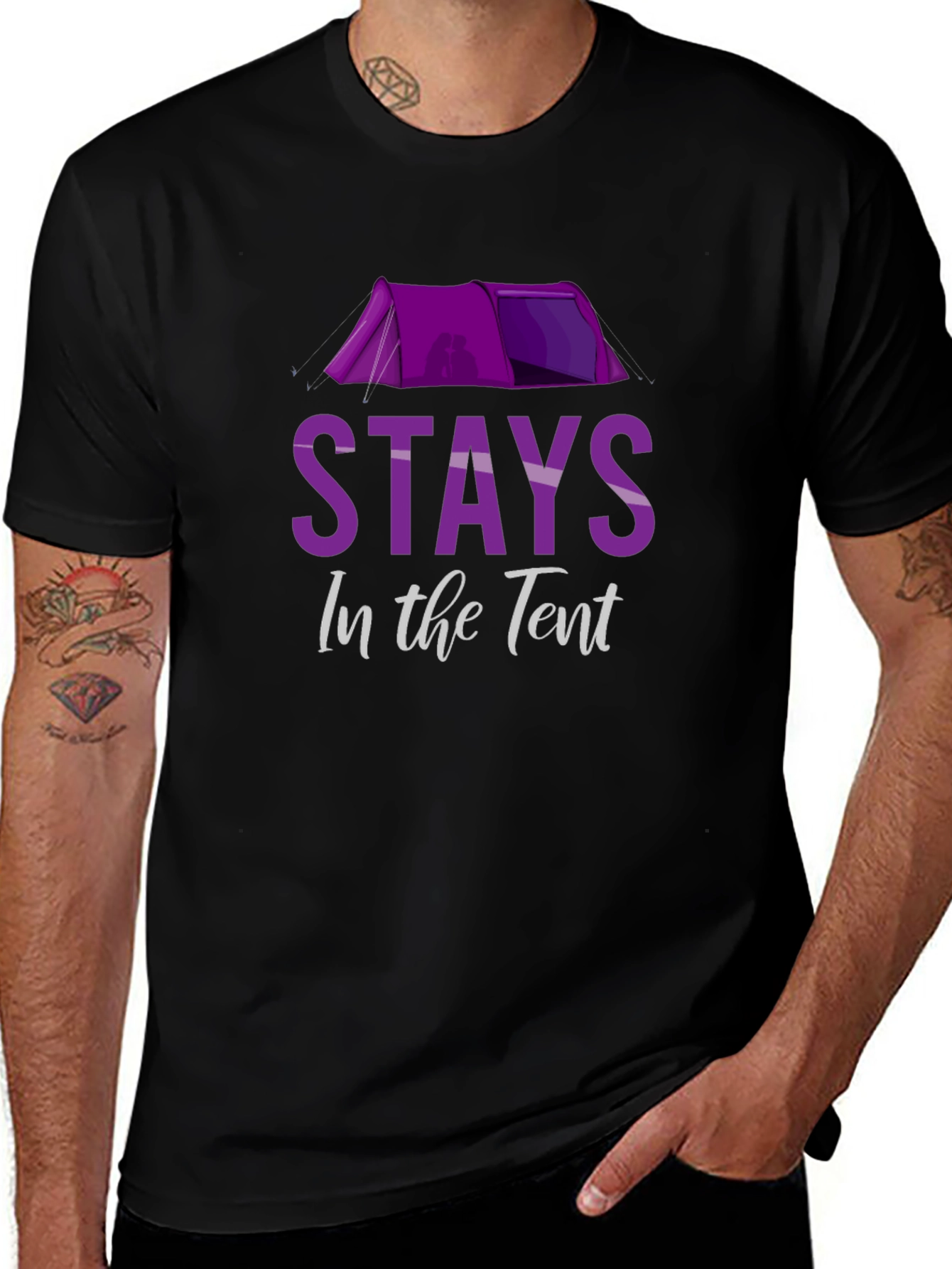 Stays in the Tent Novelty Camping T-Shirt