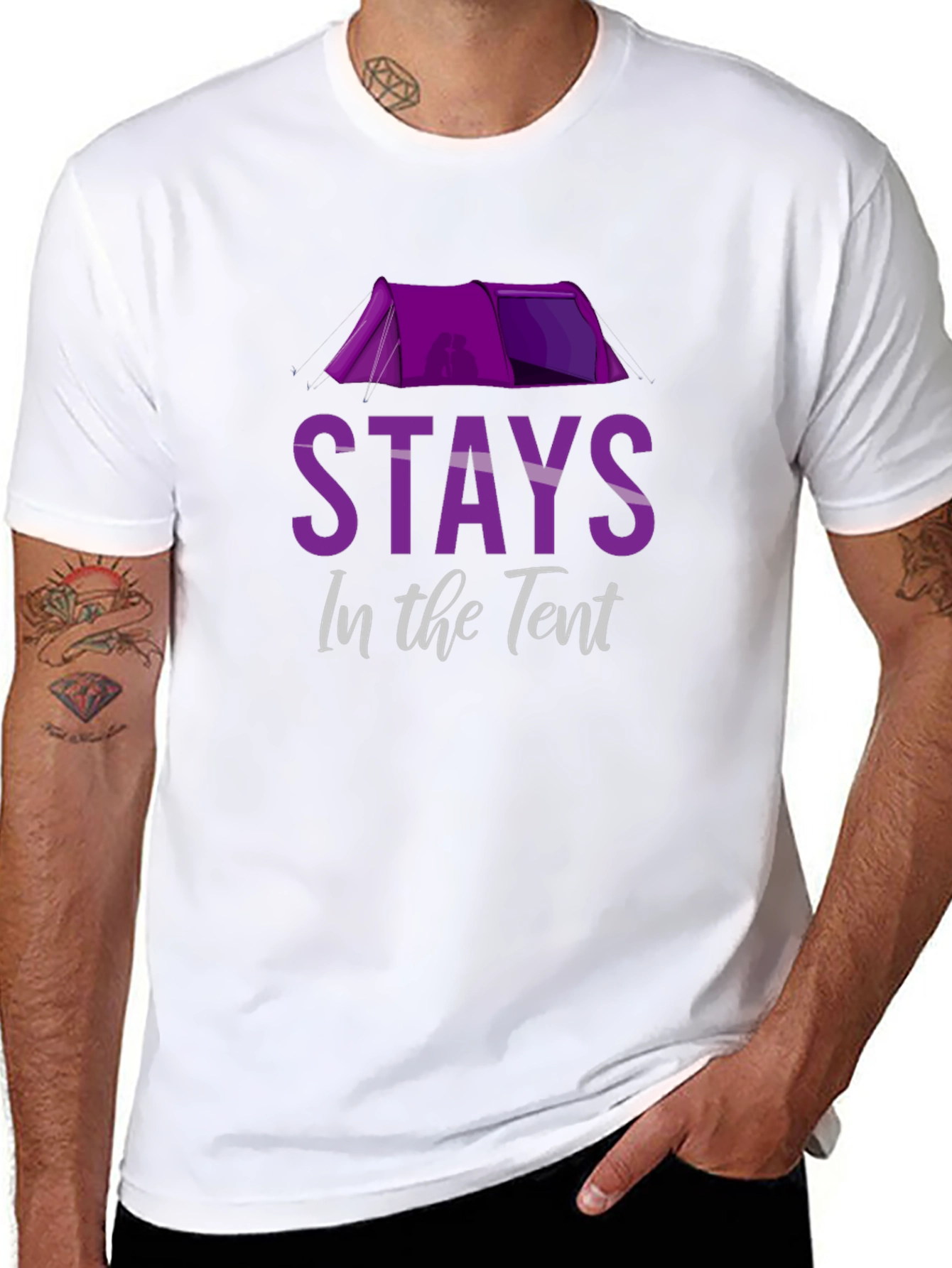 Stays in the Tent Novelty Camping T-Shirt