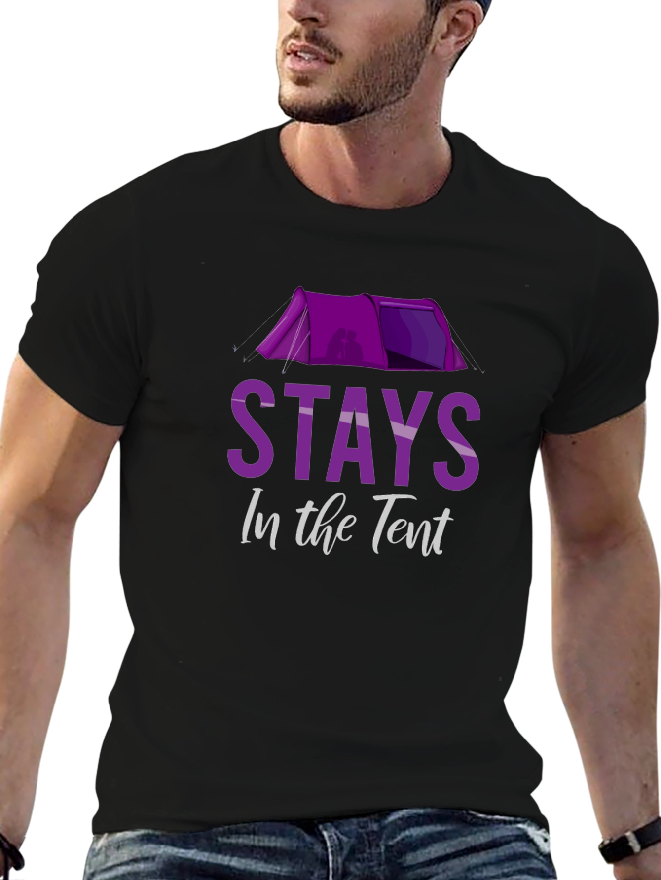 Stays in the Tent Novelty Camping T-Shirt