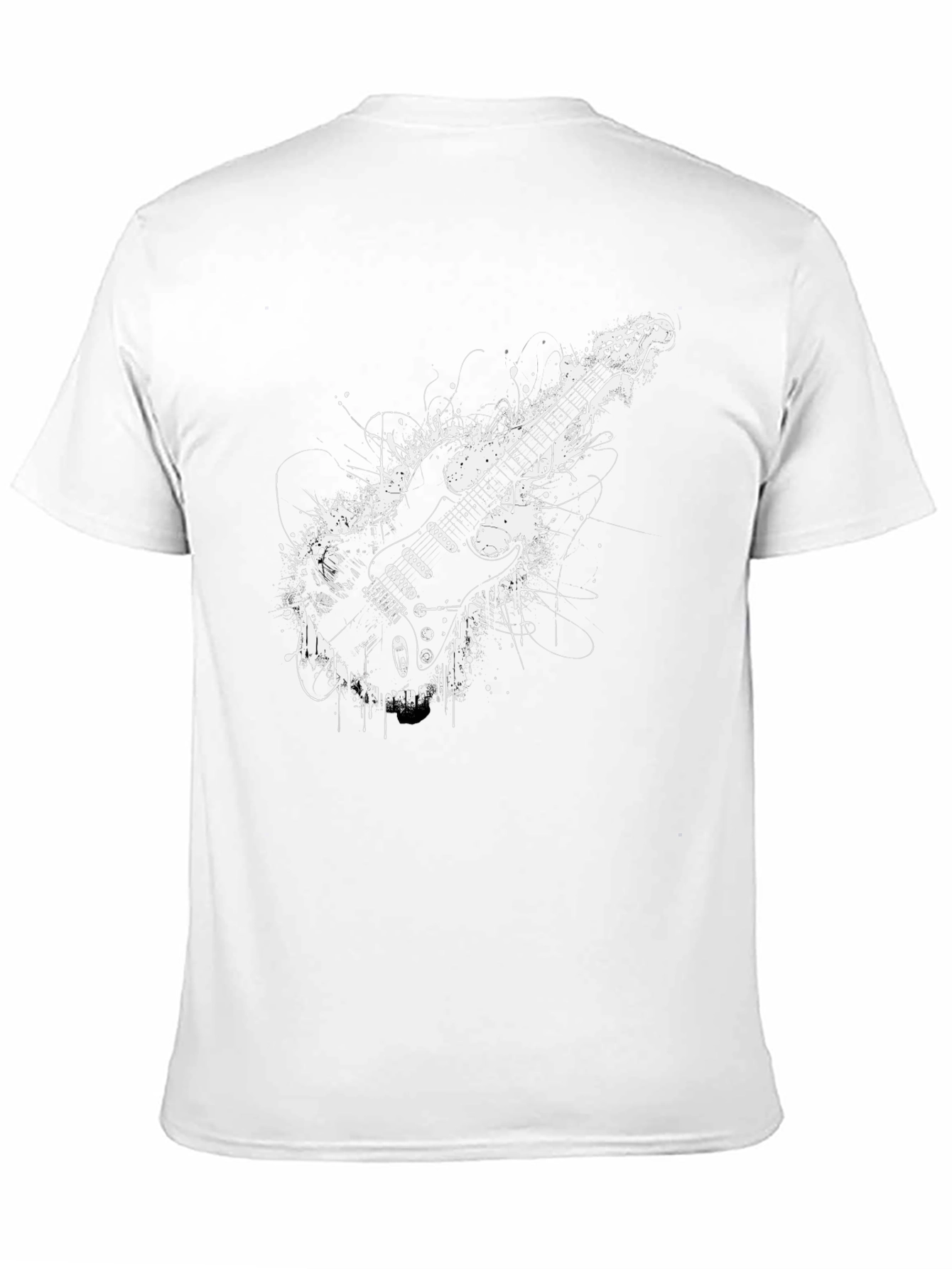 Electric Guitar Graphic Tee - Rocker Style Black T-Shirt