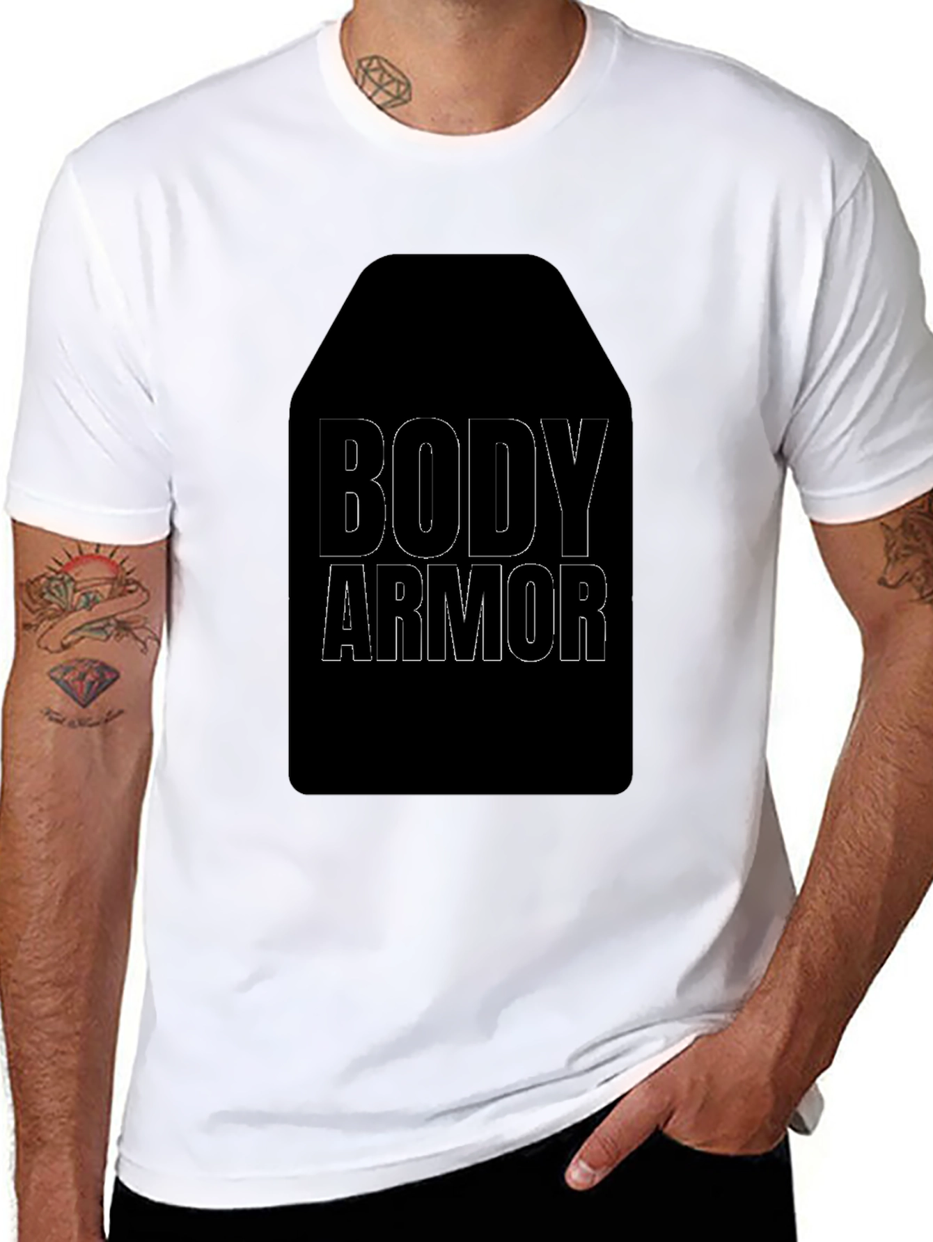 Body Armor Graphic Tee - Black Cotton T-Shirt