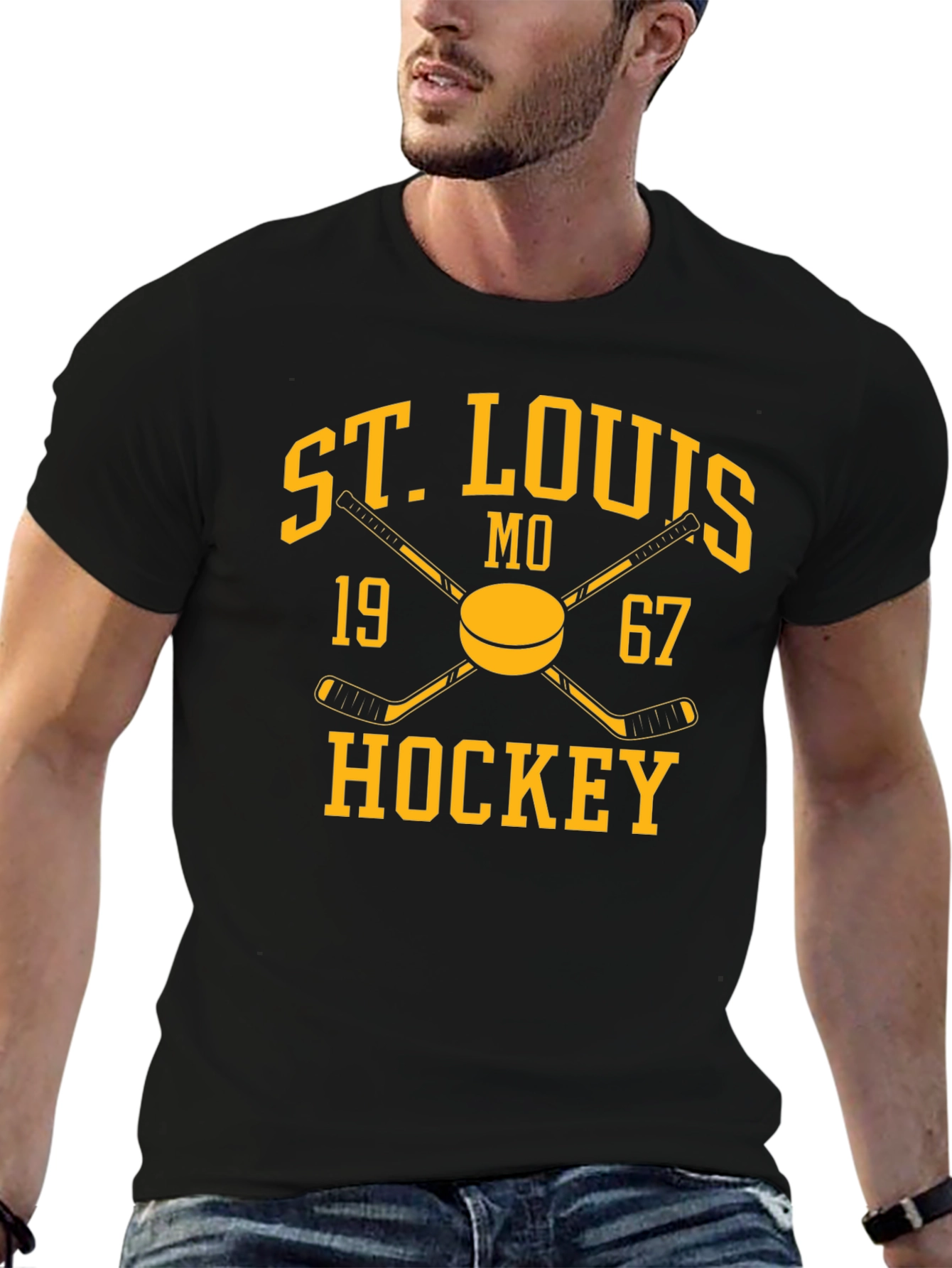 St. Louis Hockey 1967 Black Graphic T-Shirt